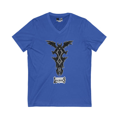 4H | Wing | Skull Logo | w_ Logo | Mythic Legions | V-Neck T-Shirt