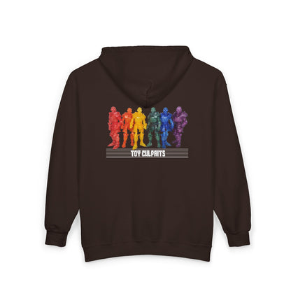 Rainbow Ghosts w/ Toy Culprits White Logo | Mythic Legions | Fan Art | Full Zip Hoodie