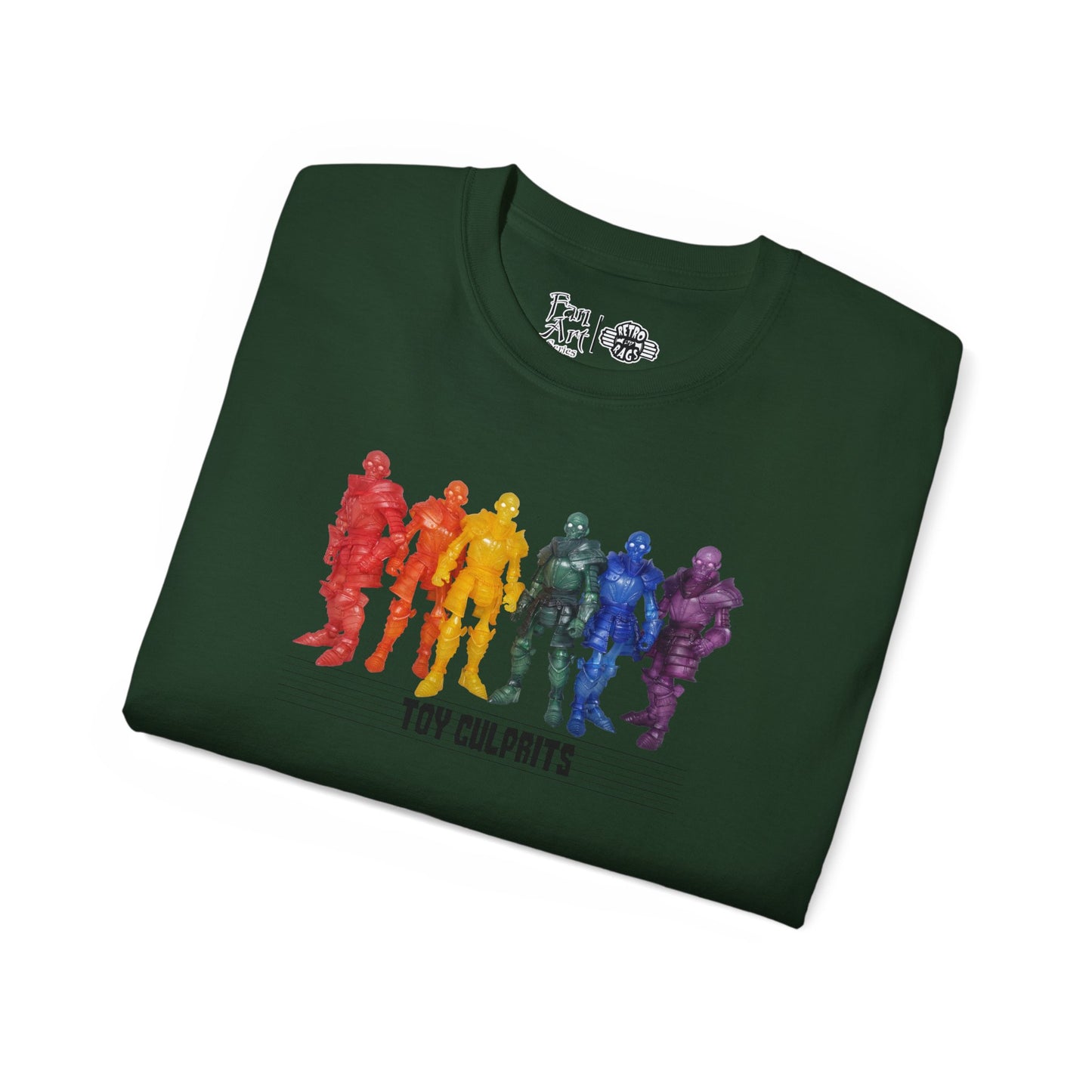 Rainbow Ghosts w/ Toy Culprits Black Logo | Mythic Legions | Fan Art | Standard T-Shirt