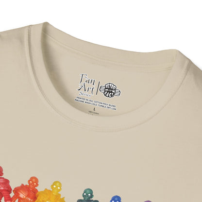 Rainbow Ghosts w/ Toy Culprits White Logo | Mythic Legions | Fan Art | Soft T-Shirt