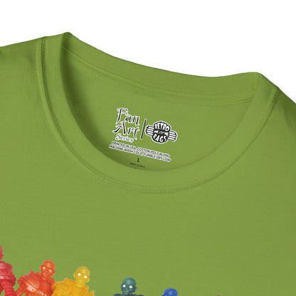Rainbow Ghosts w/ Toy Culprits Black Logo | Mythic Legions | Fan Art | Soft T-Shirt