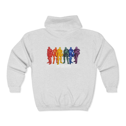 Rainbow Ghosts w/ Toy Culprits White Logo | Mythic Legions | Fan Art | Full Zip Hoodie