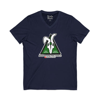Shooting the Shelf Logo | Mythic Legions | Fan Art | V-Neck T-Shirt