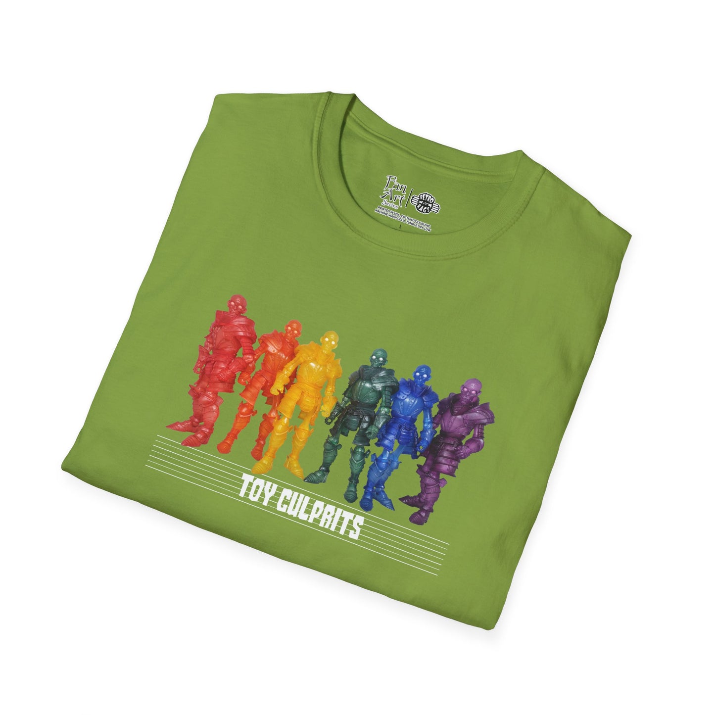 Rainbow Ghosts w/ Toy Culprits White Logo | Mythic Legions | Fan Art | Soft T-Shirt