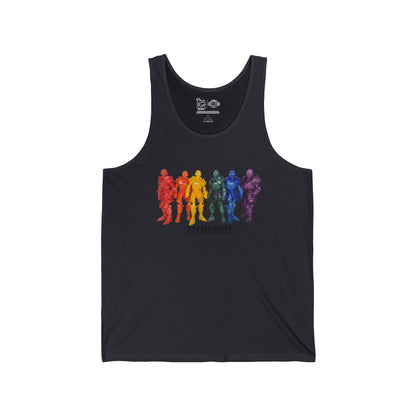 Rainbow Ghosts w/ Toy Culprits Black Logo | Mythic Legions | Fan Art | Tank Top