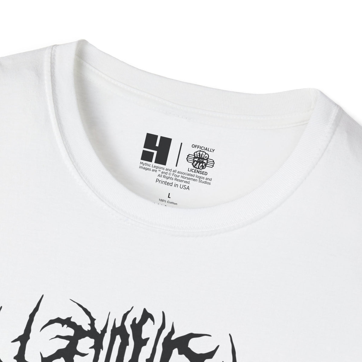 4H Metal Logo Black | Mythic Legions | Soft T-Shirt