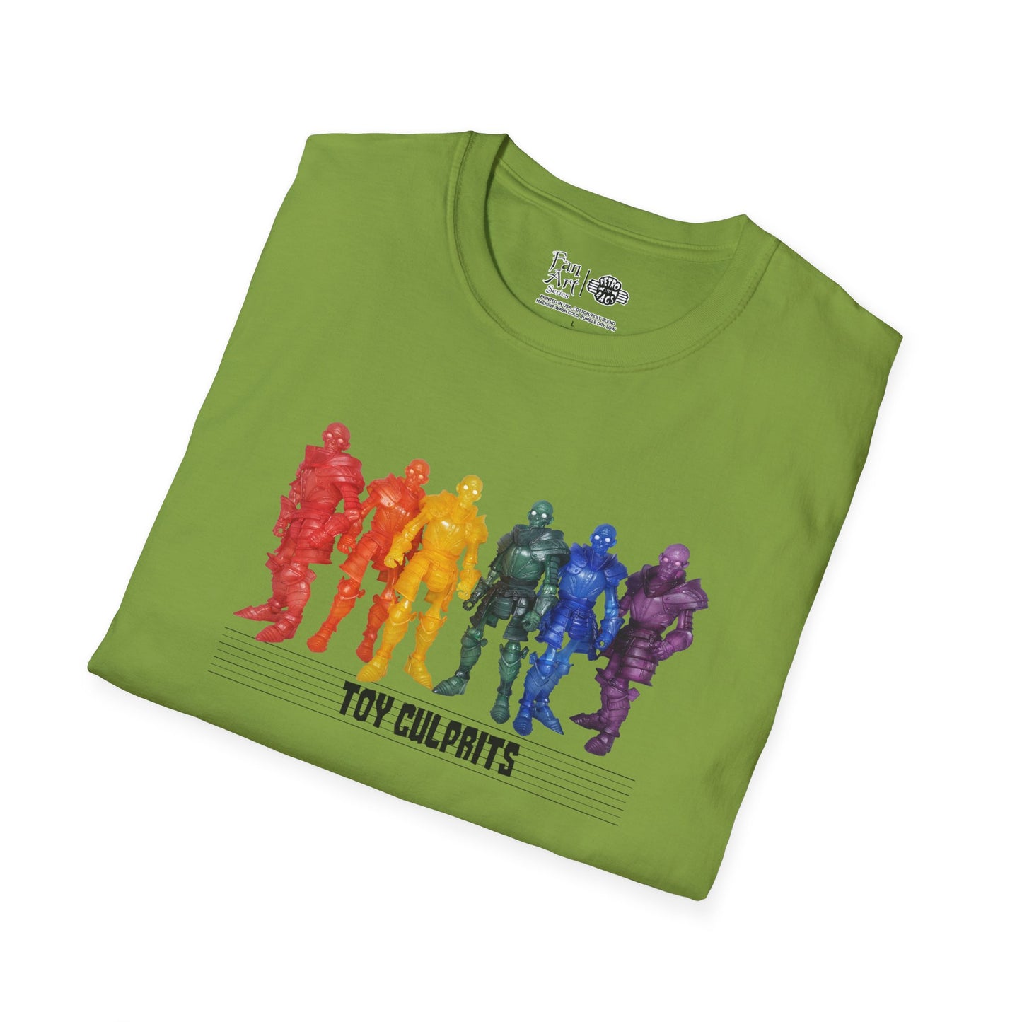 Rainbow Ghosts w/ Toy Culprits Black Logo | Mythic Legions | Fan Art | Soft T-Shirt